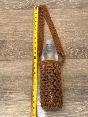 Handmade Crochet Bottle Sling - Brown